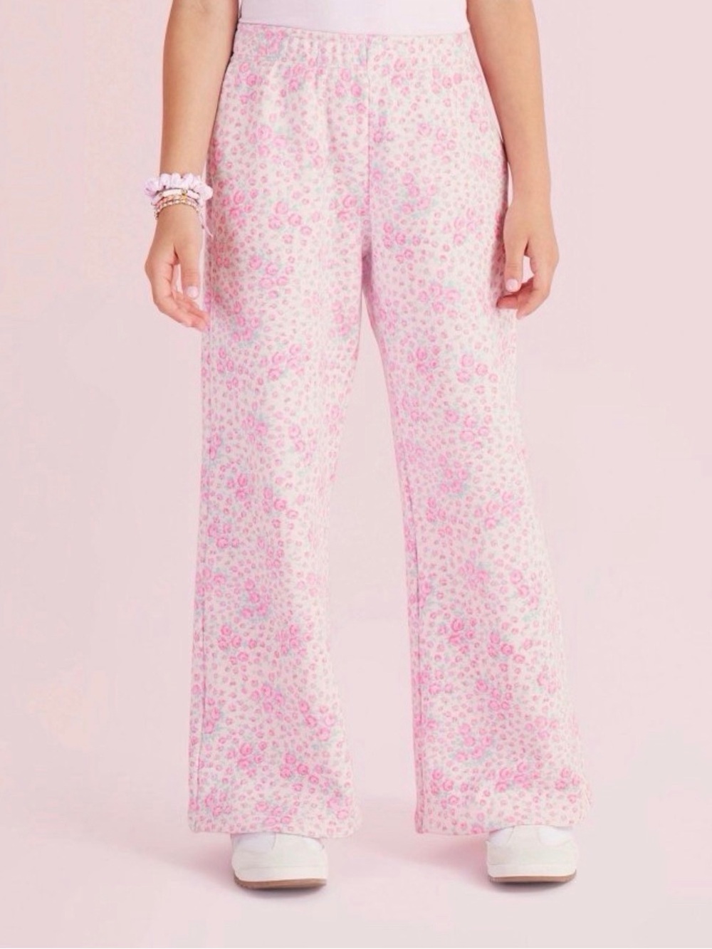 Girls LoveShackFancy target Pink Floral wide leg sweatpants sz XXL nwt